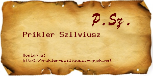 Prikler Szilviusz névjegykártya
